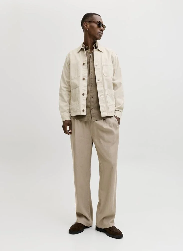 JACK & JONES  Bill Andros Linen Blend Jogger Pants for Men | Best Price UAE